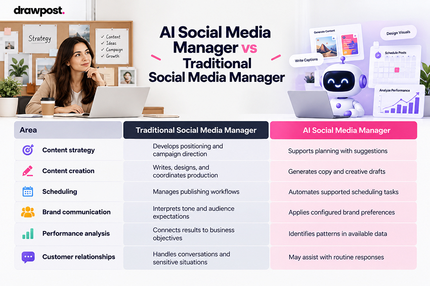 AI Social Media Manager vs Traditional Social Media Manager