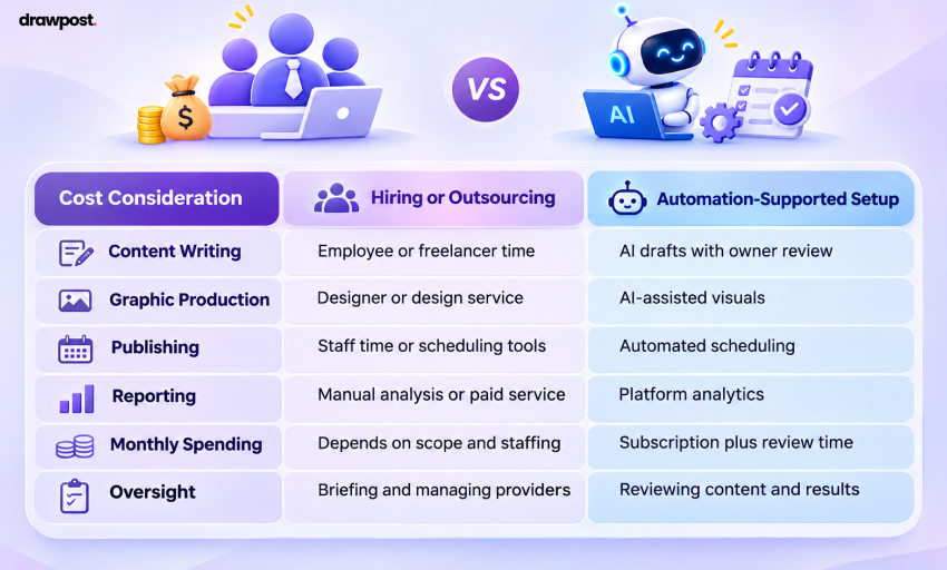 The Real Cost Hiring a Marketing Team vs. Social Media Automation